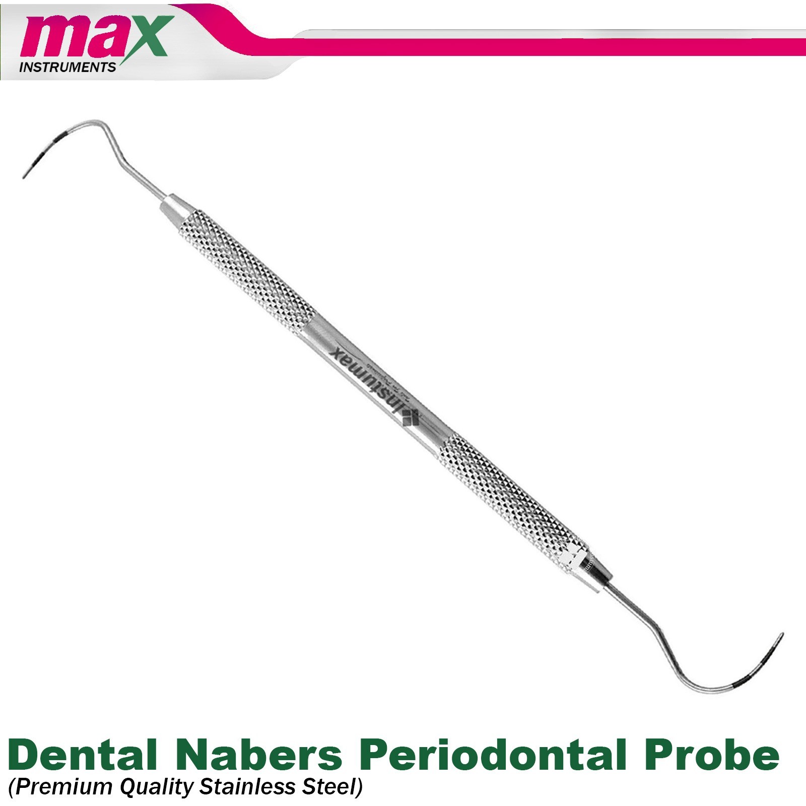 Nabers Probe Periodontal Furcation Lesions 2N Probe Dental Screening Scaler 2PCS