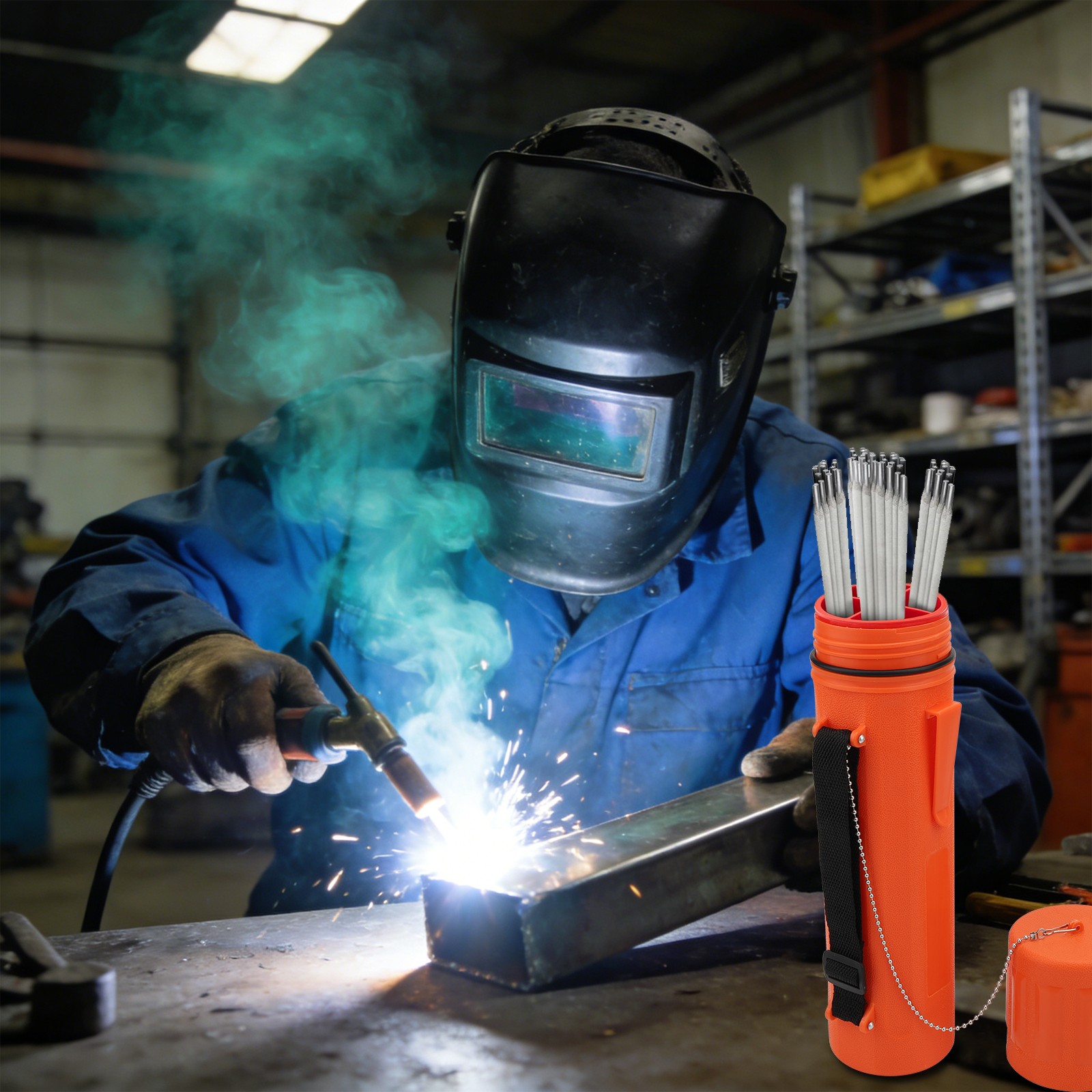 Welding Electrode Storage Tube Moisture Resistant Rod Holder w/ Shoulder Strap