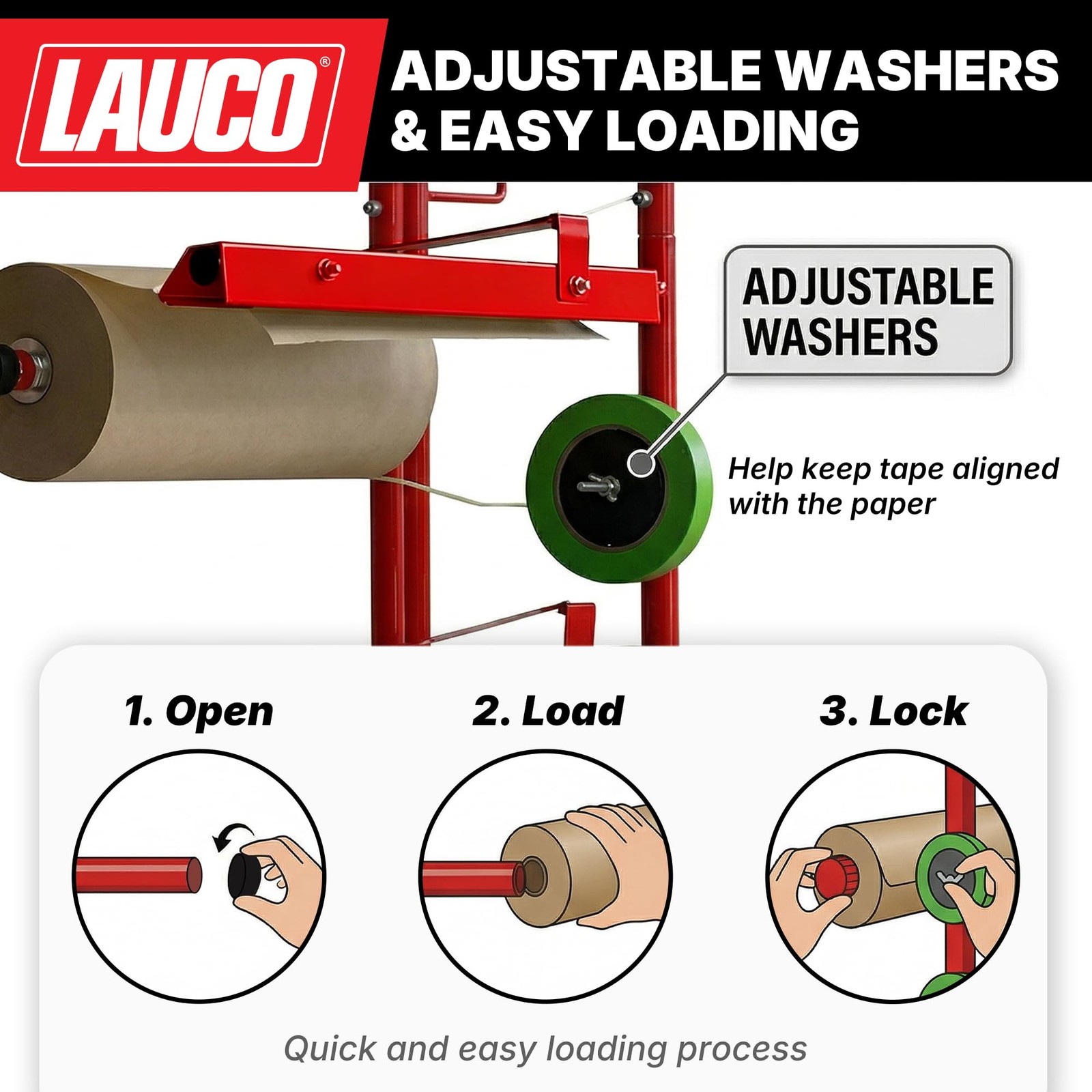 LAUCO Portable Slimline Mobile Masking Paper Machine Dispenser, Masking Machine