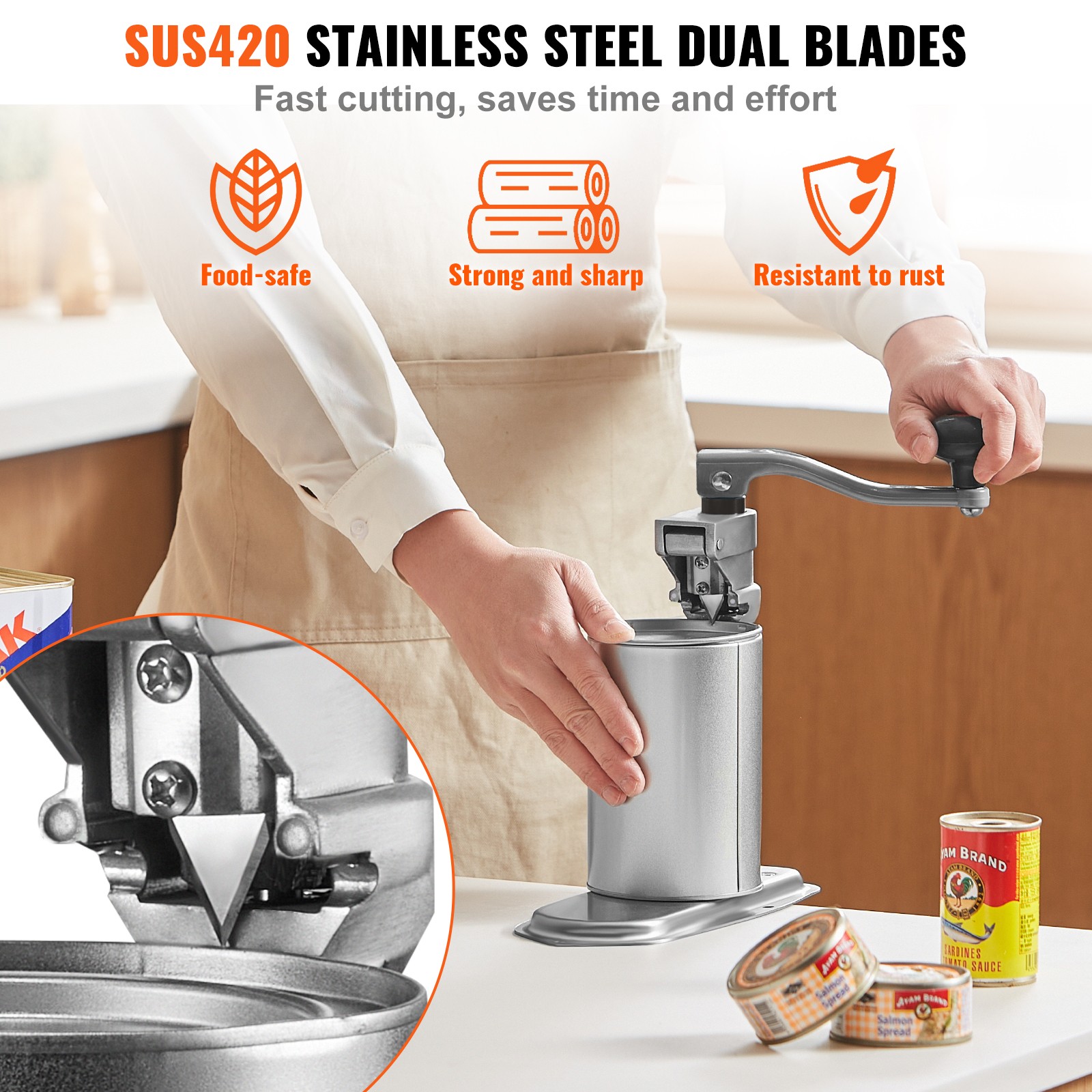 VEVOR Commercial Can Opener Heavy Duty Manual 11.8 in Can Opener Table Clamp