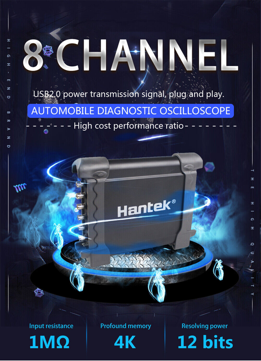 Hantek 8 Channels Generator 1008C Automotive Diagnostic USB Digital Oscilloscope