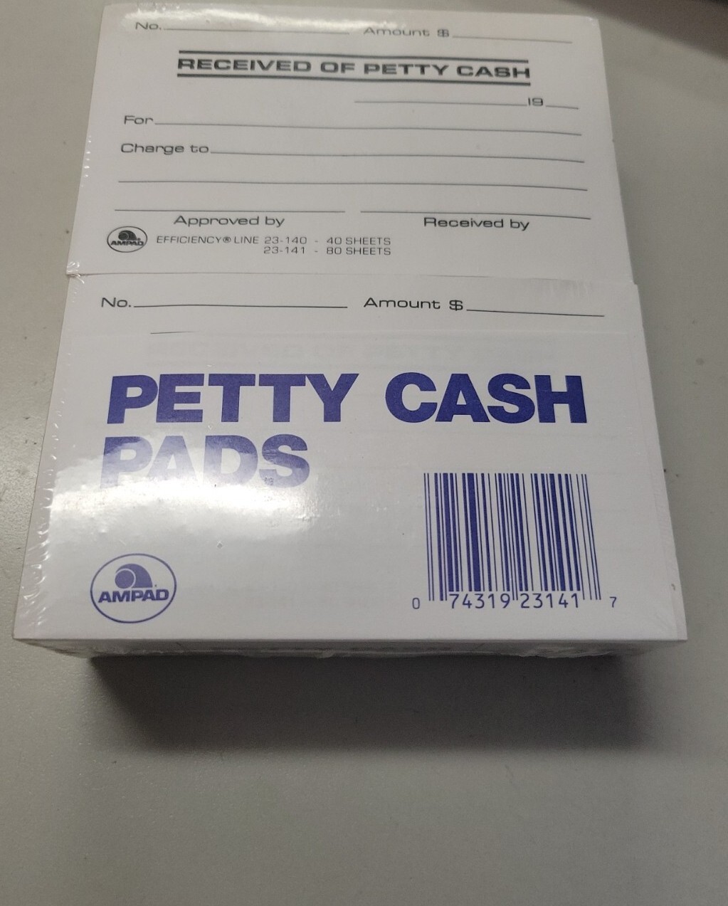 Ampad 23-141 Petty Cash Receipt Pad 3 x 4-3/4 Inches 80 Sheets per Pad Pk of 12