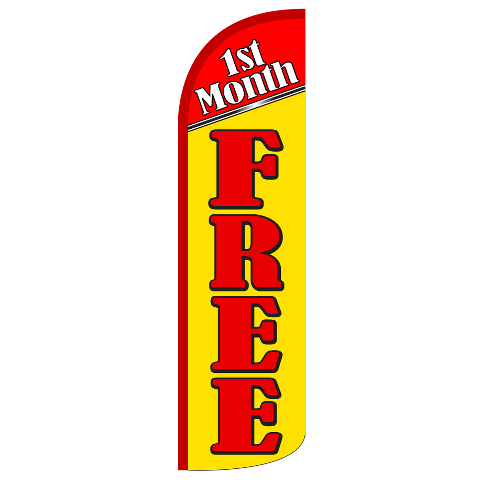 1st Month Free Flag Flutter Feather Banner Swooper Extra Wide Windless