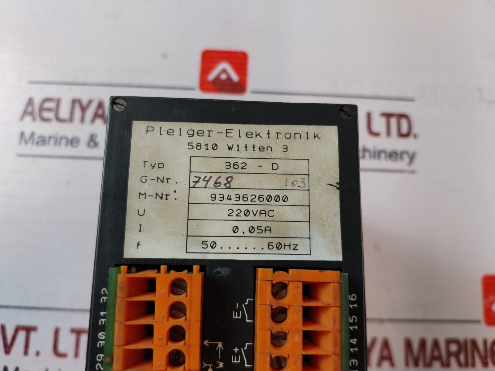 Pleiger-Elektronik 362-D Controller 220VAC 0.05A