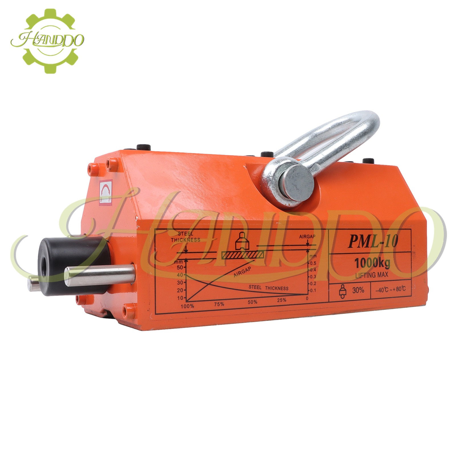 Permanent Magnetic Lifter Lifting Magnet 2200 lbs/1000 kg 2 Safety Factor Orange