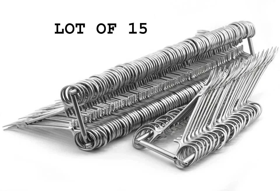 AESCULAP BH111R 15 Pcs Halsted Mosquito Crile Curved Forceps Serrated Jaw 5″