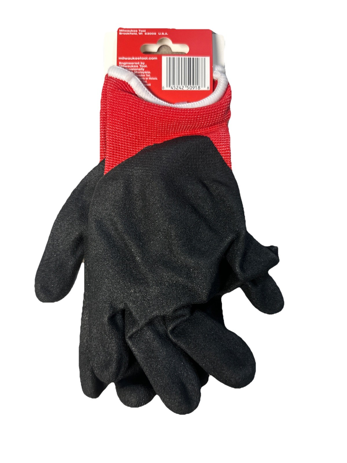 NEW Milwaukee Large Red Nitrile Level 1 Cut Resistant Dipped Work Gloves