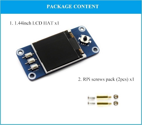 Raspberry Pi 5 4B 3B+ 2B + Zero W Zero 2 W Pico Pico 2W 1.44 Inch LCD Display