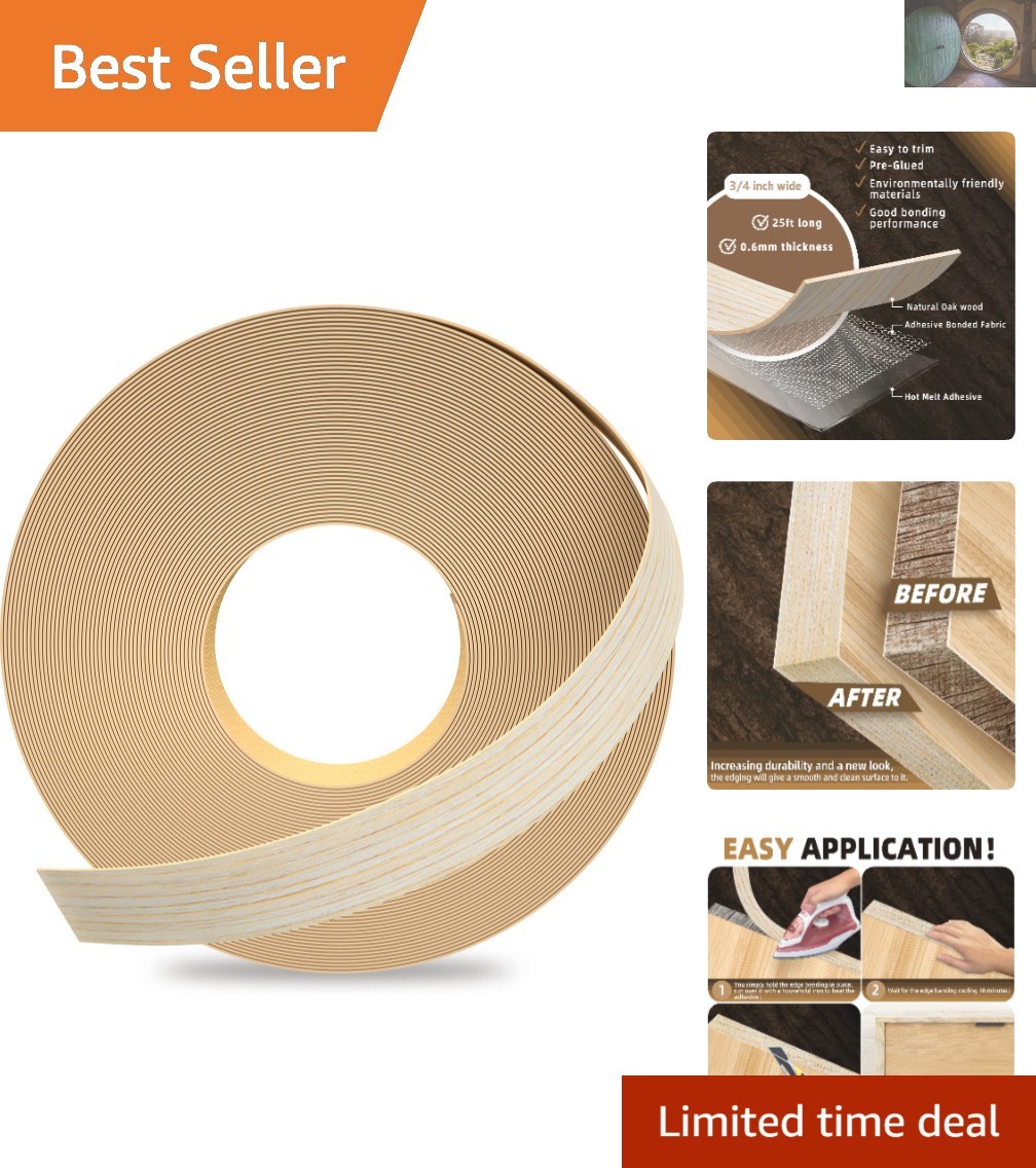 High-Quality 3/4″ x 25ft Oak Edge Banding – Versatile Solution for DIY Projects