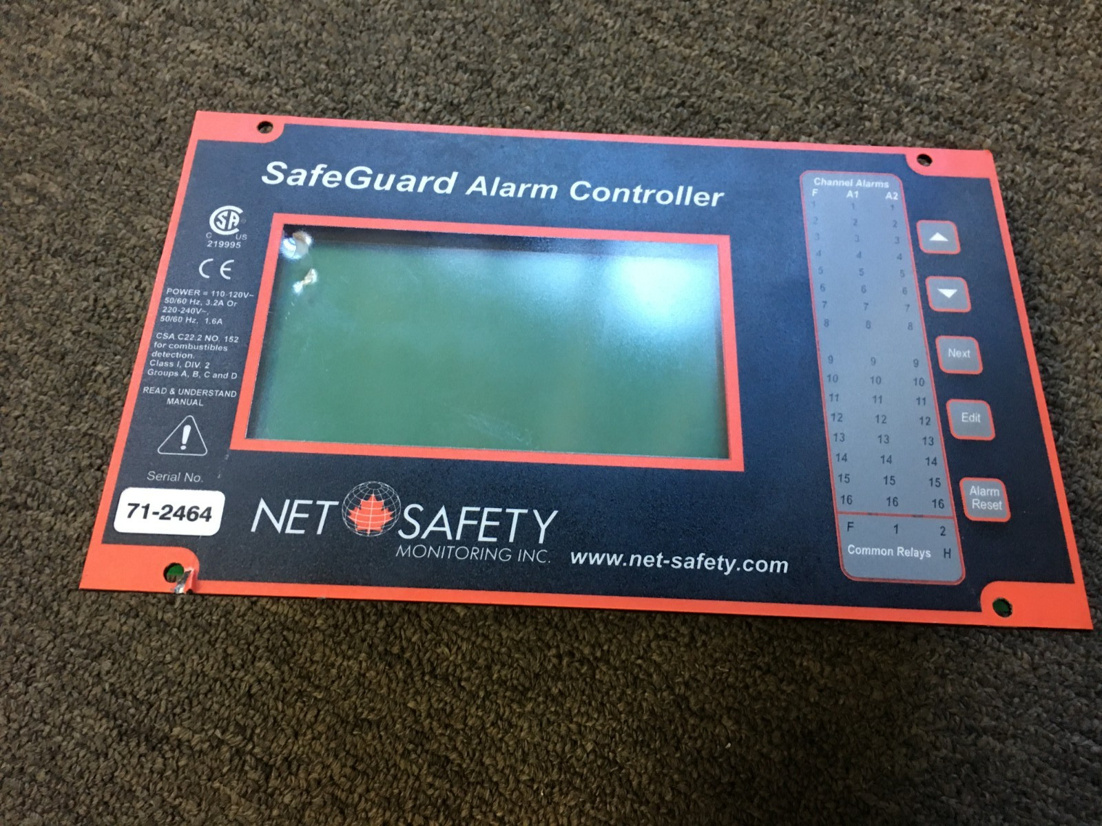 EMERSONNET SAFETY SAFE GUARD ALARM CONTROLLER panel for parts only
