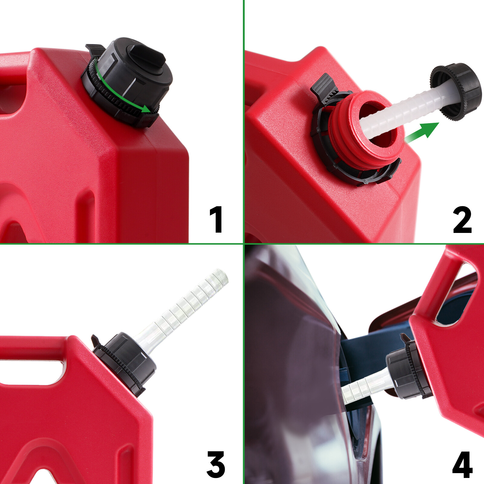 2 Gallon Large Capacity Gas Gasoline Can Fuel Tank Pack 7.6L Petrol Container