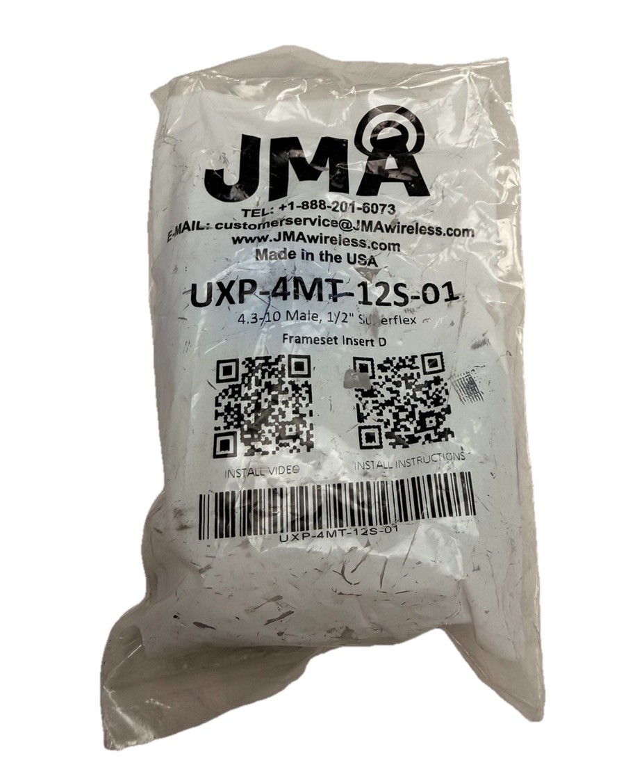 JMA Wireless UXP-4MT-12S-01 4.3-10 Male 1/2 Superflex Coax Connector | Brand New