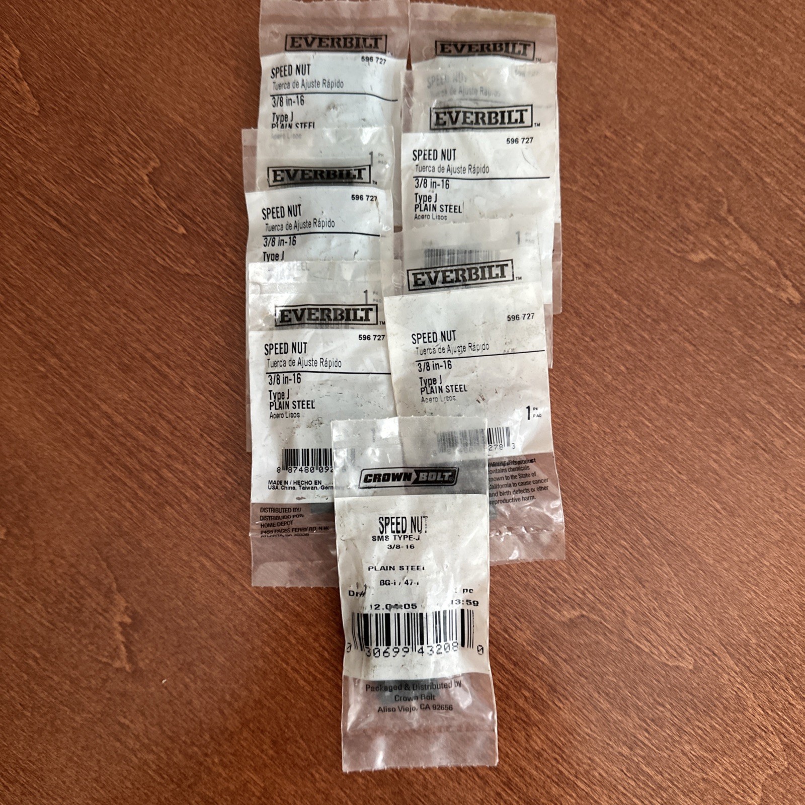 Everbilt 3/8-16 Speed Nut Type J Plain Steel 7 Pieces