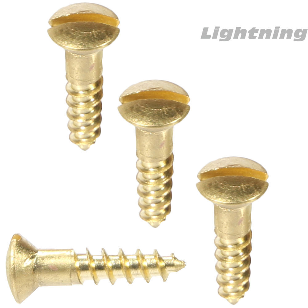 #4 x 7/8″ Solid Brass Wood Screws Oval Head Slotted Drive Quantity 100