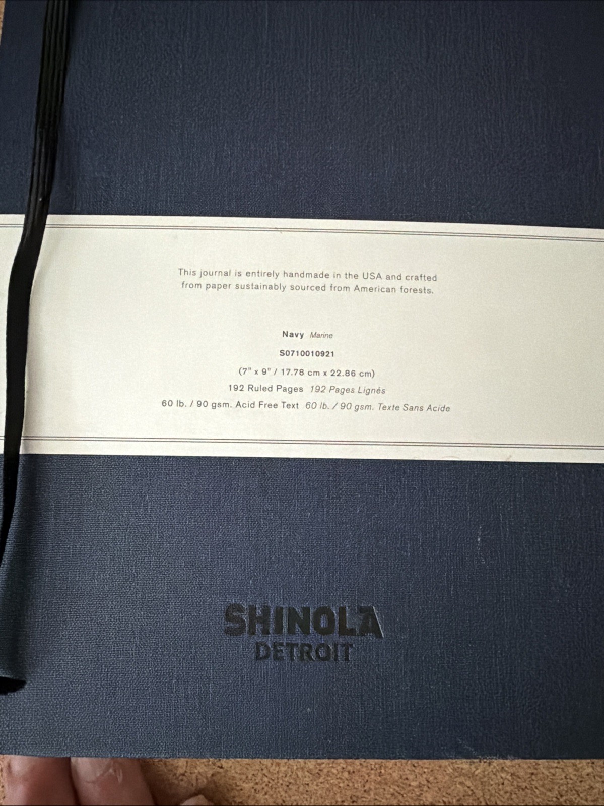 Shinola Detroit Motorcycle Club Lined Pages Journal Notebook Linen Navy Blue New