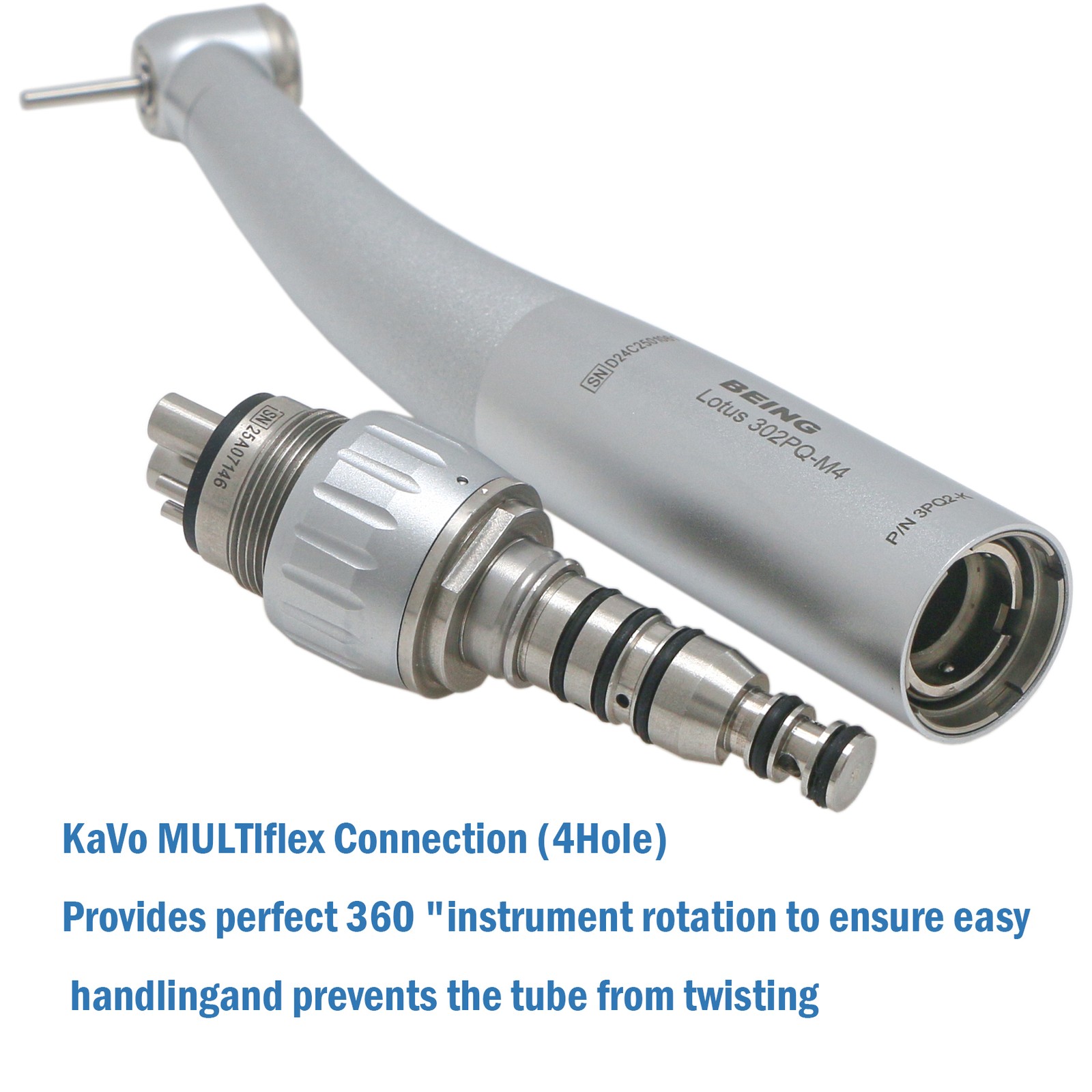 US Lotus BEING High Speed Dental Handpiece Air Turbine 4 Hole Fit KaVo MULTIflex