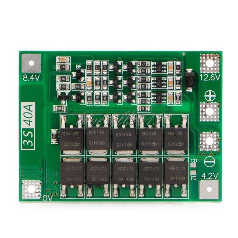 3S 40A 12.6V Balanced/Enhanced 18650 Li-ion Lithium Battery BMS Protection Board