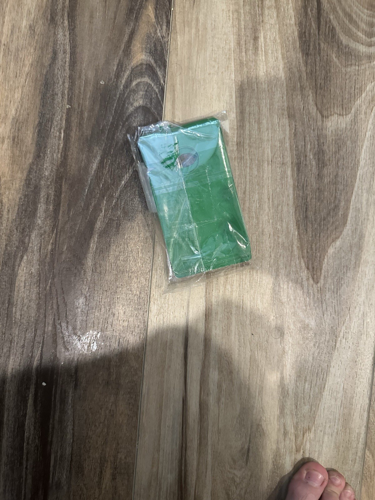 Green White Plastic Parking Permit Hang Tag Rectangle Pre-Punched Hole