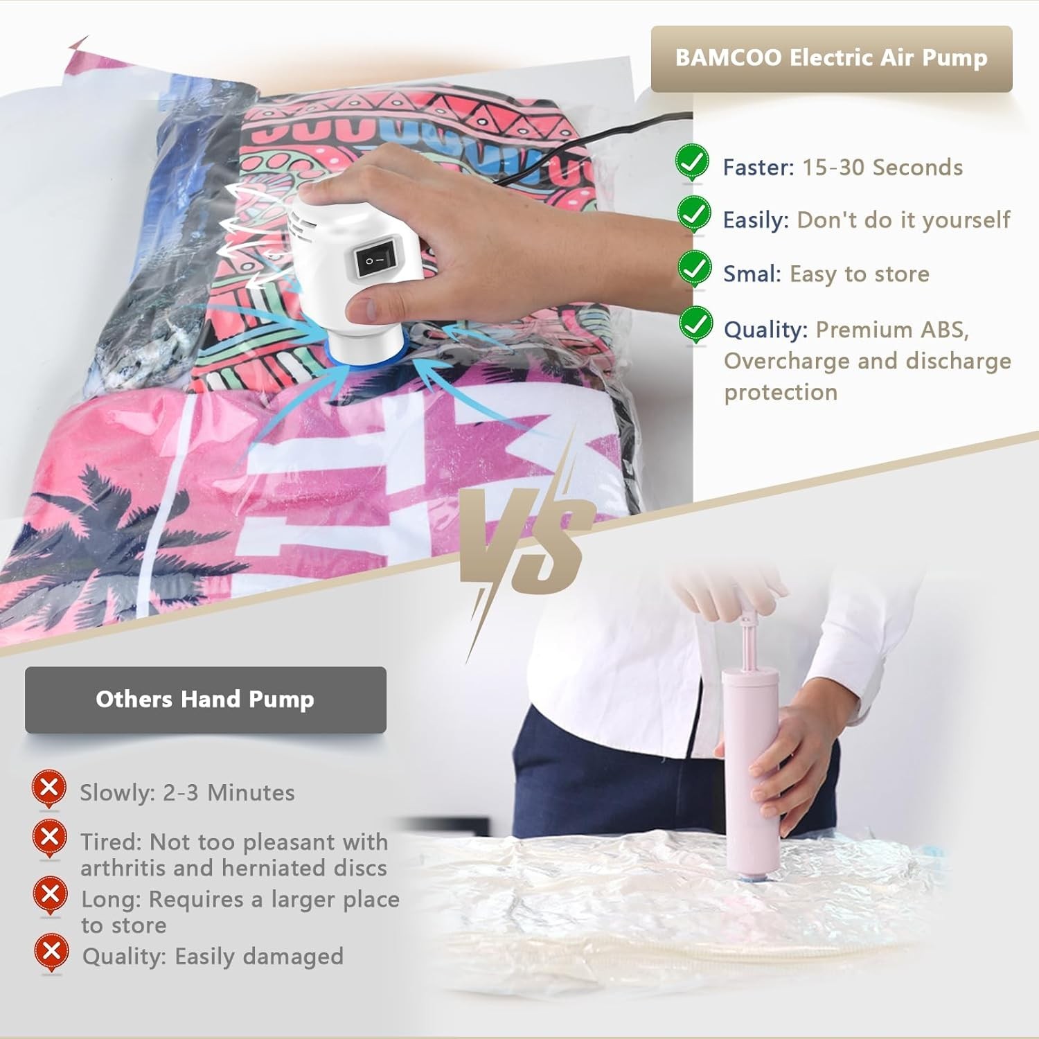 Daily Use Electric Vacuum Pump for Travel & Home – Clutter-Free Living Made Easy