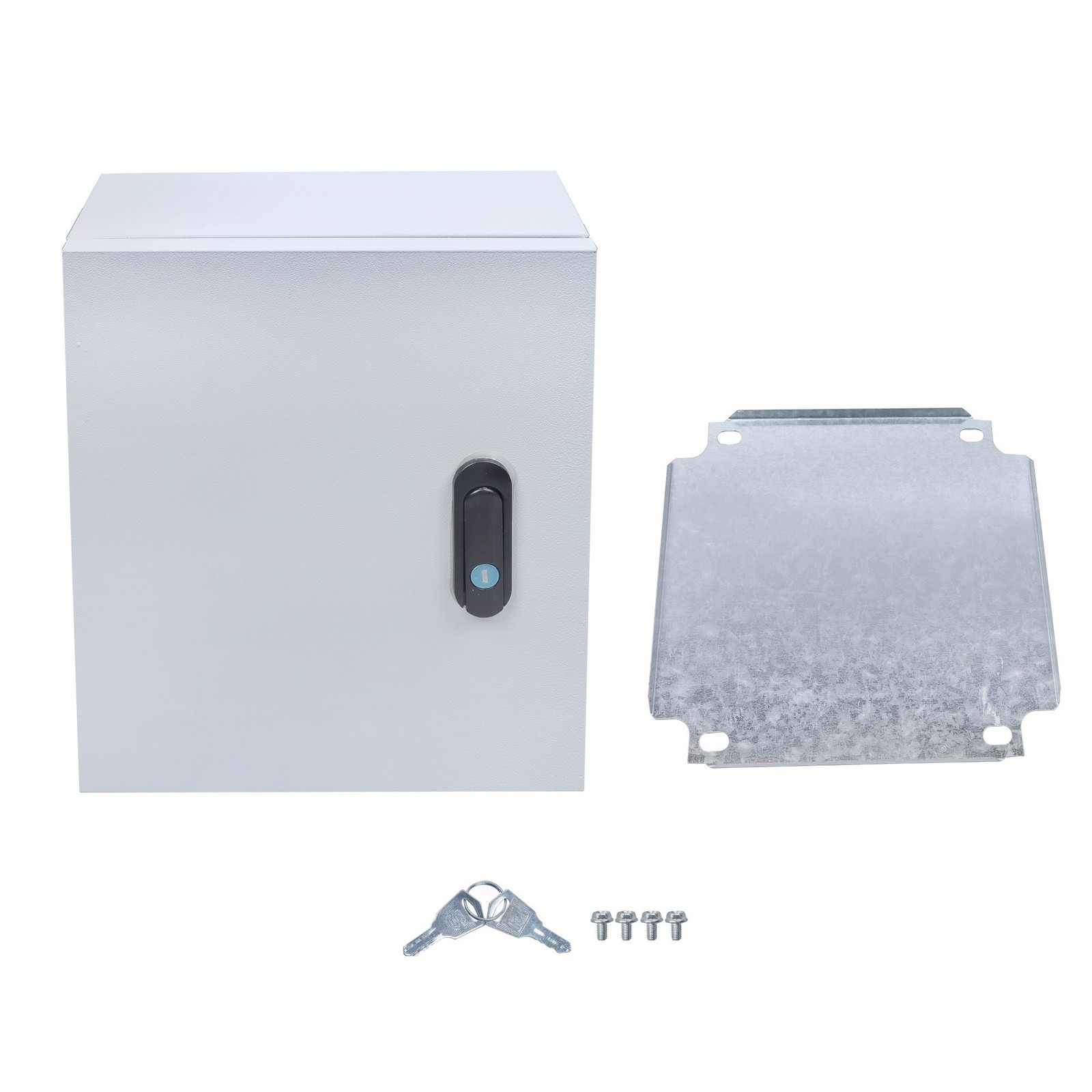 NEMA 4X Steel Electrical Box, IP66 Waterproof Lockable w/Mounting Plate12x10x6″