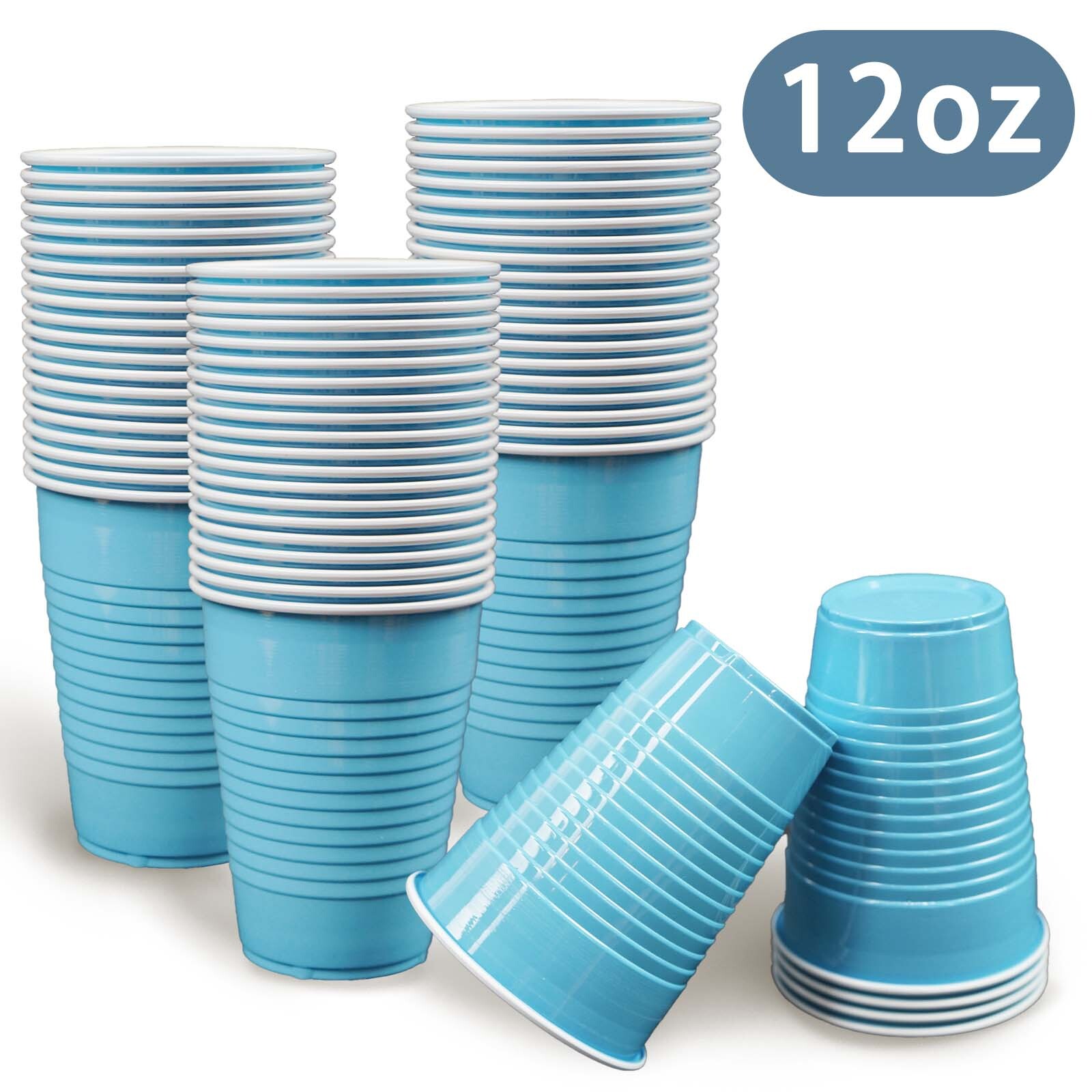 100 Pack Disposable Plastic Cups 12 oz Drinking Cups BPA Free For All Occasions