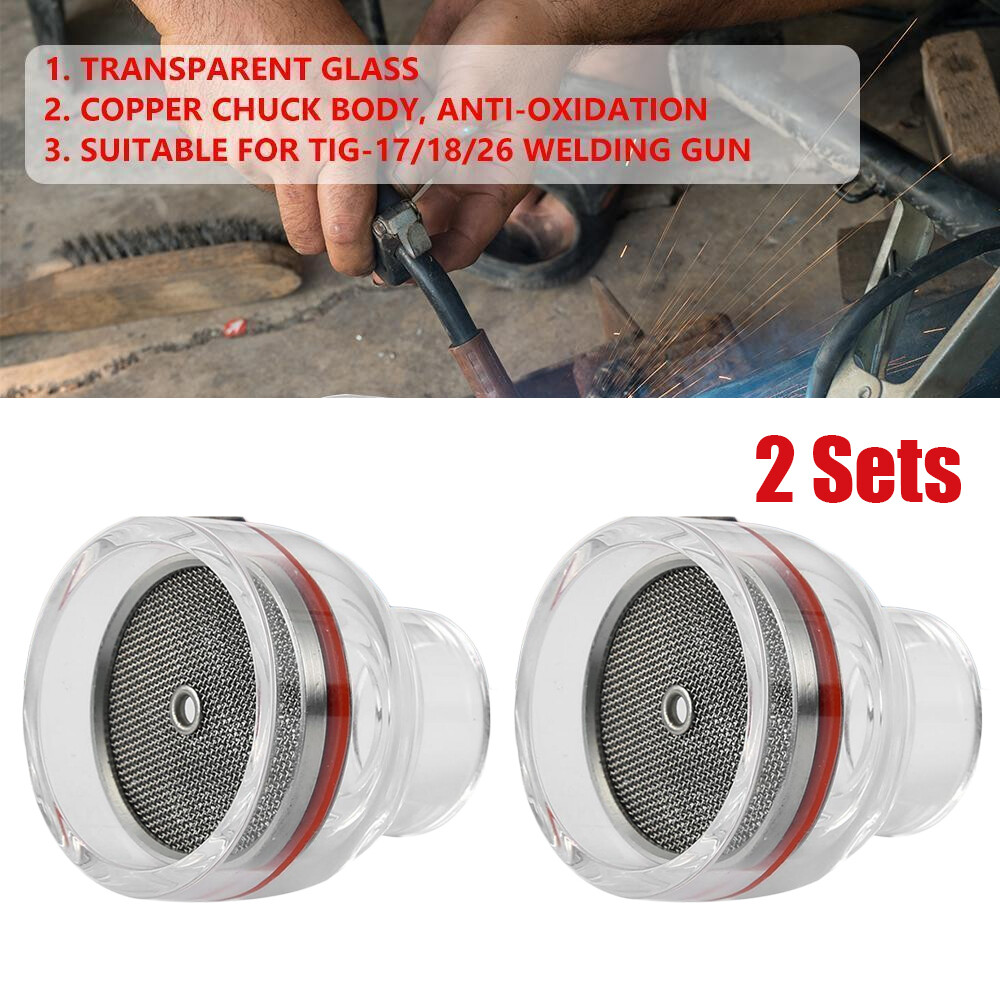 12PC Gas Lens Collet Glass Cup For TIG-17/18/26 Argon Arc Welding Torch Fittings