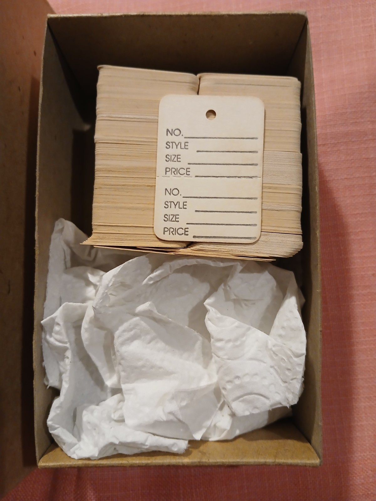 2 Boxes of Perforated Price Tags Large Blue and Small White AS SHOWN