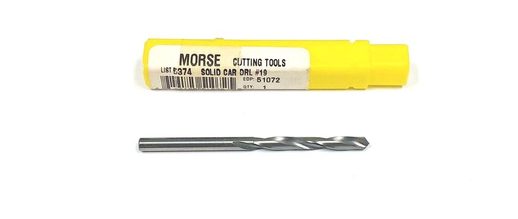 #19 (.166″) Carbide Drill Jobber Length 118 Degree Morse 51072