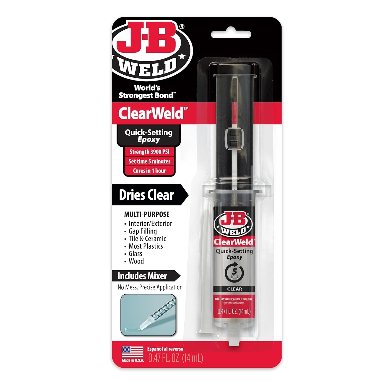 ClearWeld 5-Minute Clear Epoxy, 14ml – Fast-Drying & Powerful Bonding Solution