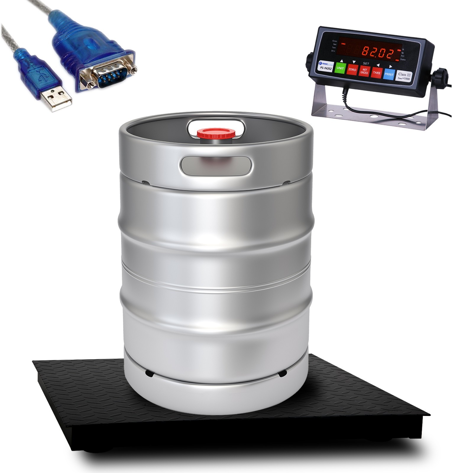 5 Year Warranty 5,000 lb x 1 lb 36″x36″ Floor Scale Pallet Scale with Indicators