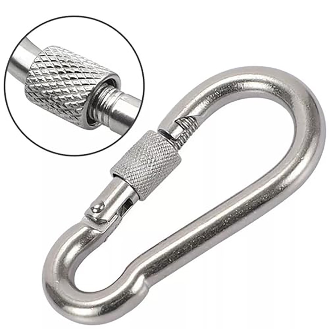 V4A Stainless steel Spring Snap clip Carabiner Clip Duty Key ring eyelet lock