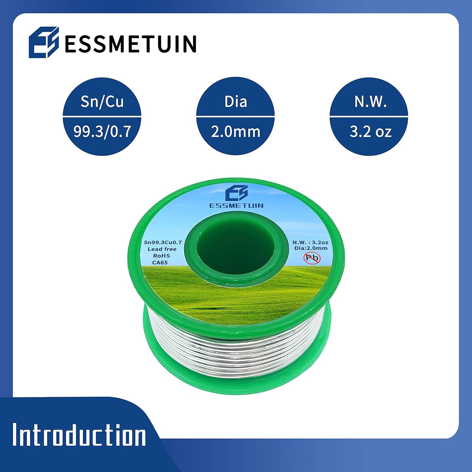 Lead Free Solder Wire(Sn99.3Cu0.7) For Plumbing Solder/Stained Glass/Crafts/J…