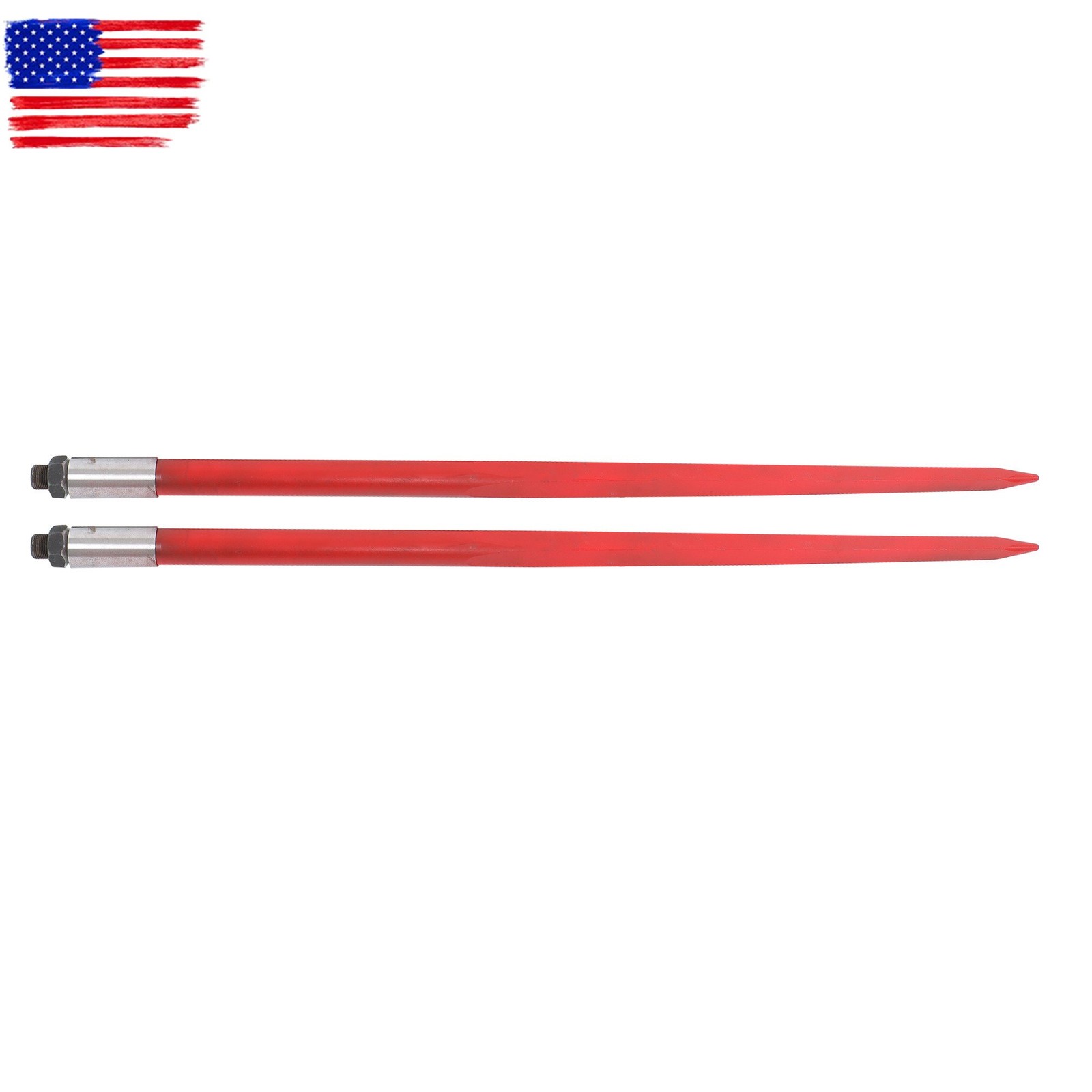 2Pcs 49″ Hay Spike Bale Spears 4500lb Cap Each Skid Steer Attachments Tractor