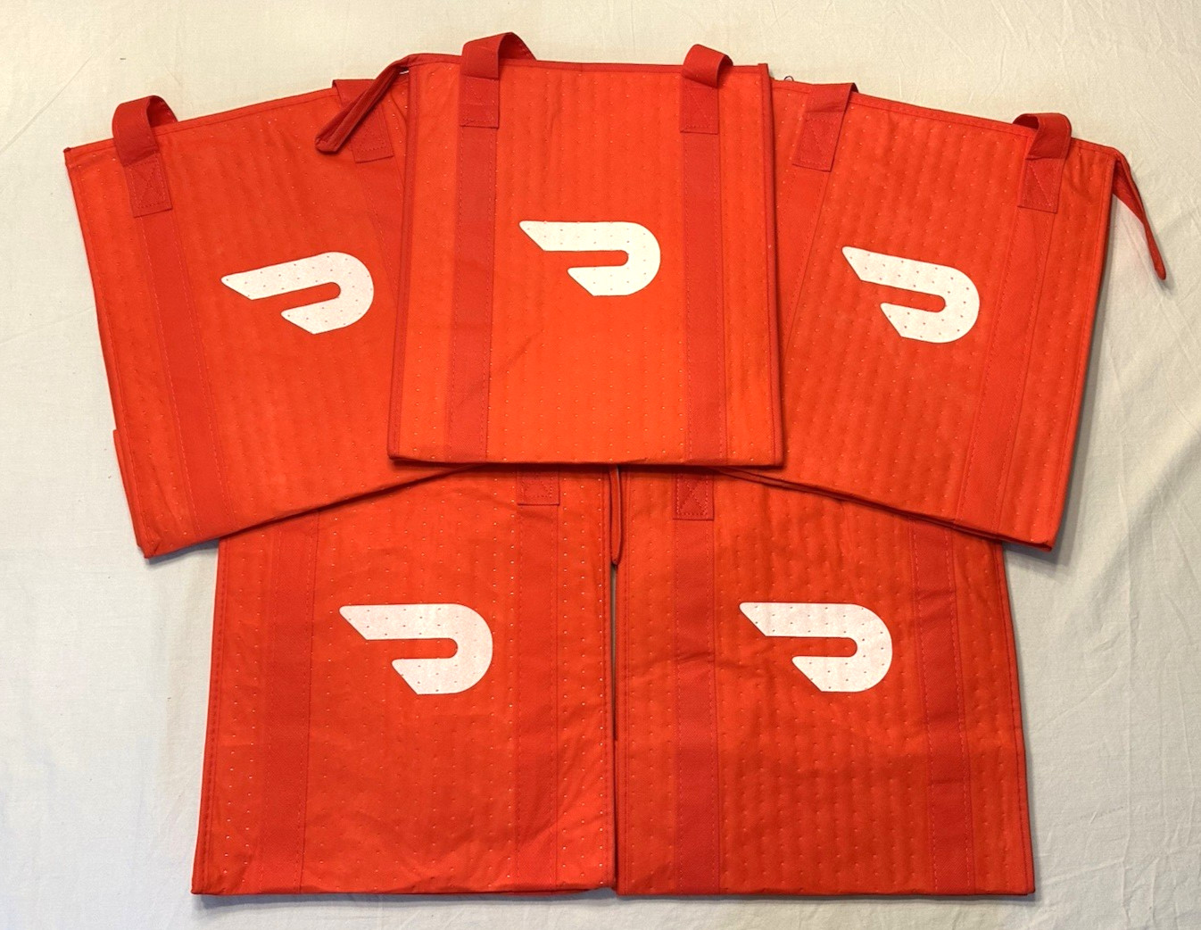 Lot of 7 ~ DOORDASH ~ 13x15x9 ~ Zippered Insulated Delivery Bag / Tote ~ ERRORS