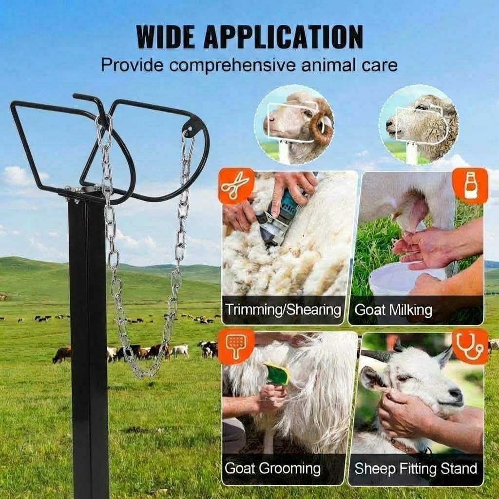 500LBS Livestock Stand Goat Trimming Stand, 47″x23″ Tabletop Goat Milking Stand
