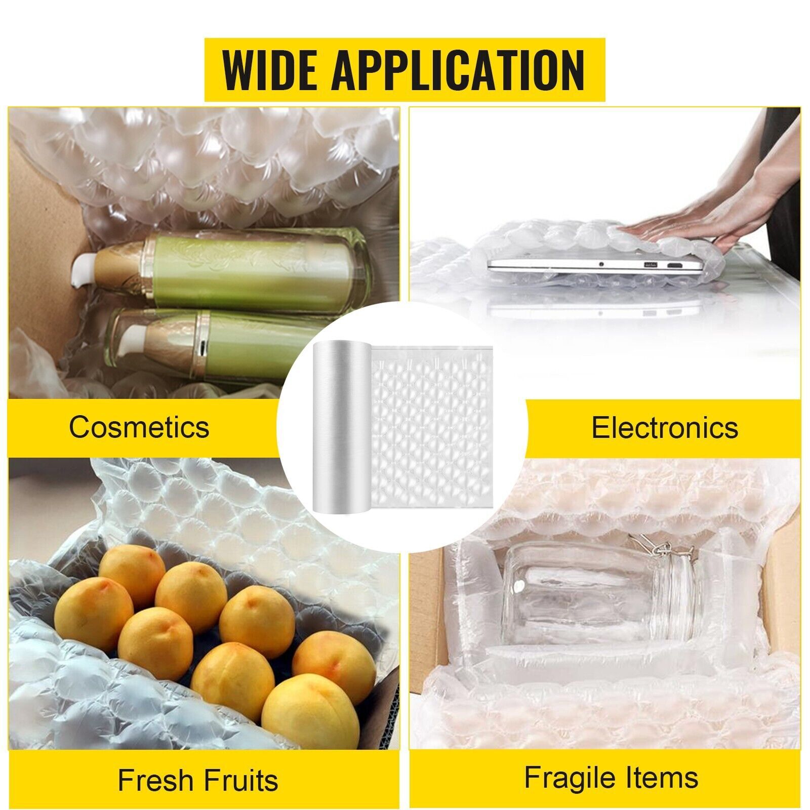 2 Roll 984ft x16″ Air Cushion Machine Film Bubble Pillow Packaging Padding