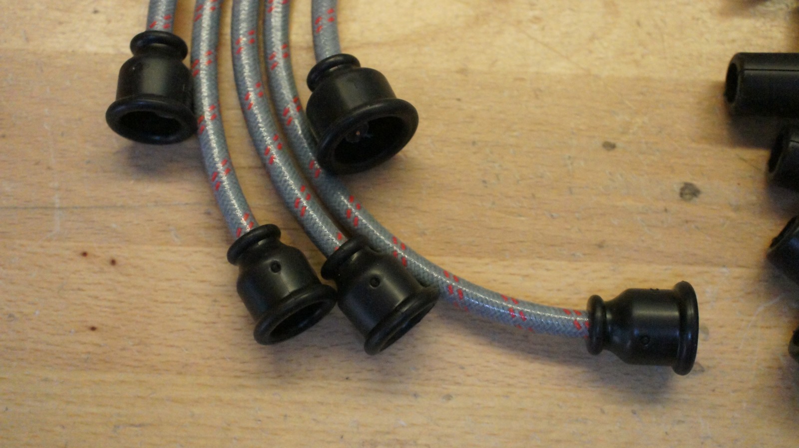 IH Gray & Red Farmall Cub Tractor Cloth Covered Copper Spark Plug Wire Set