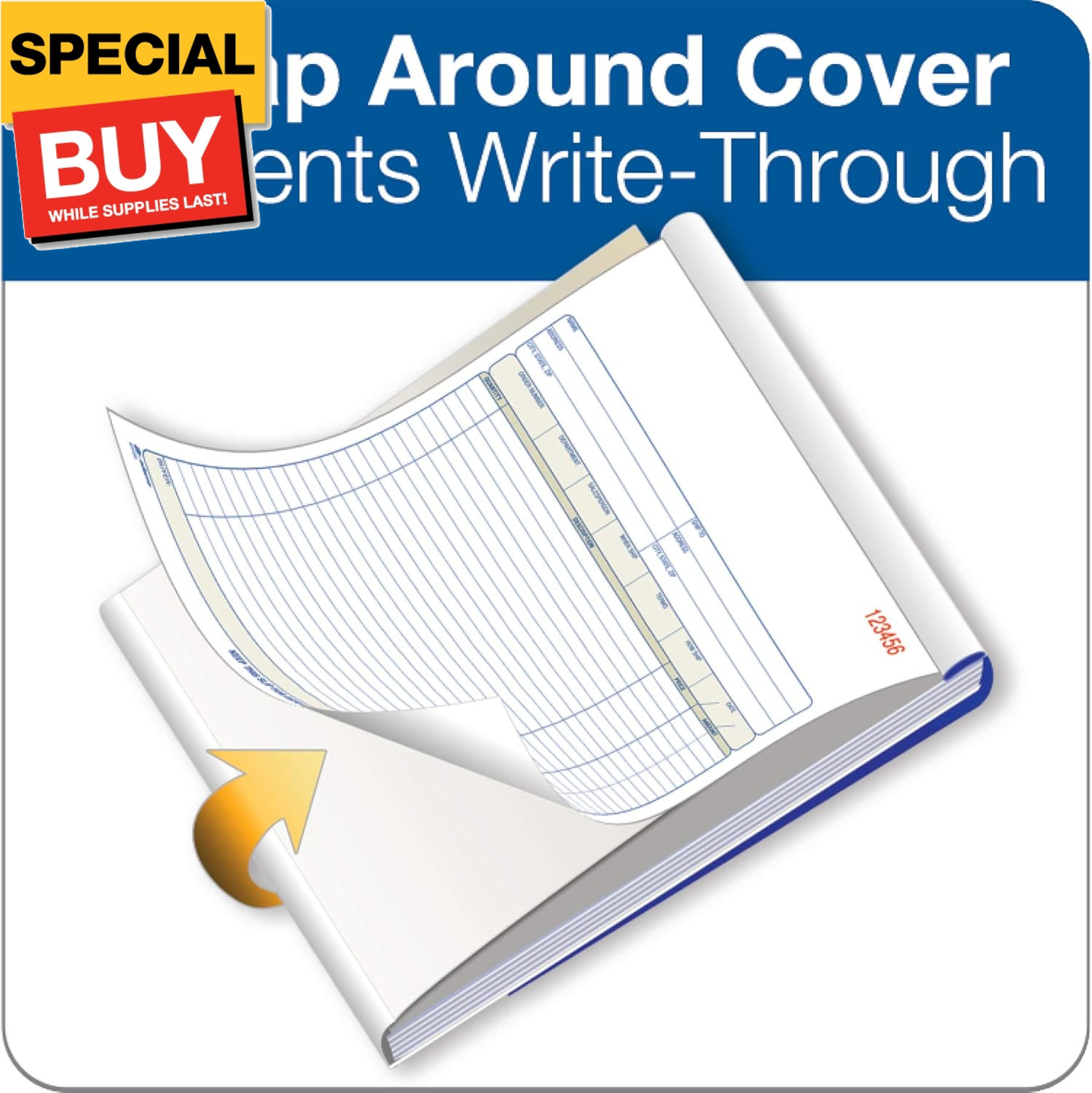 Order Book, 2-Part, Carbonless, White/Canary, 8-3/8 x 10-11/16 Inches, 50 Sets p