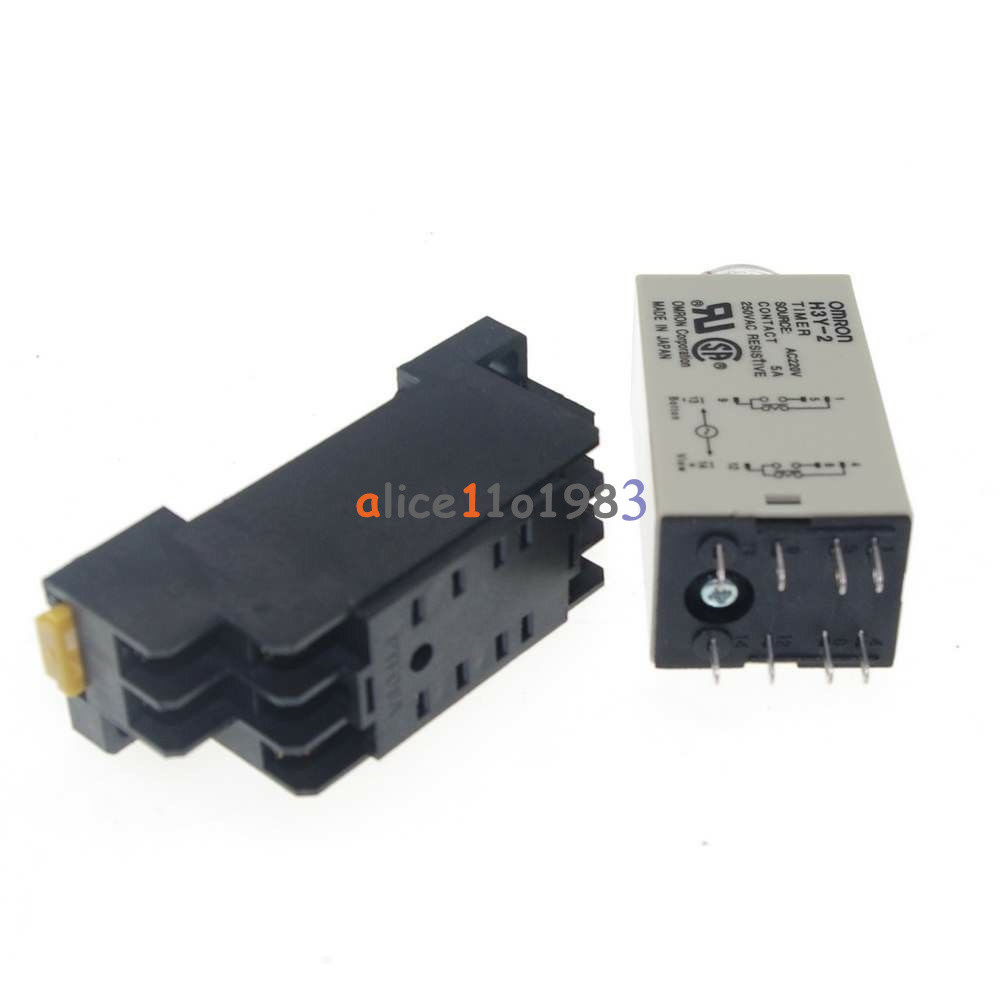 DC 12V 5A 8 Pins DPDT H3Y-2 0-30 Minutes Timer Time Relay Delay with Base