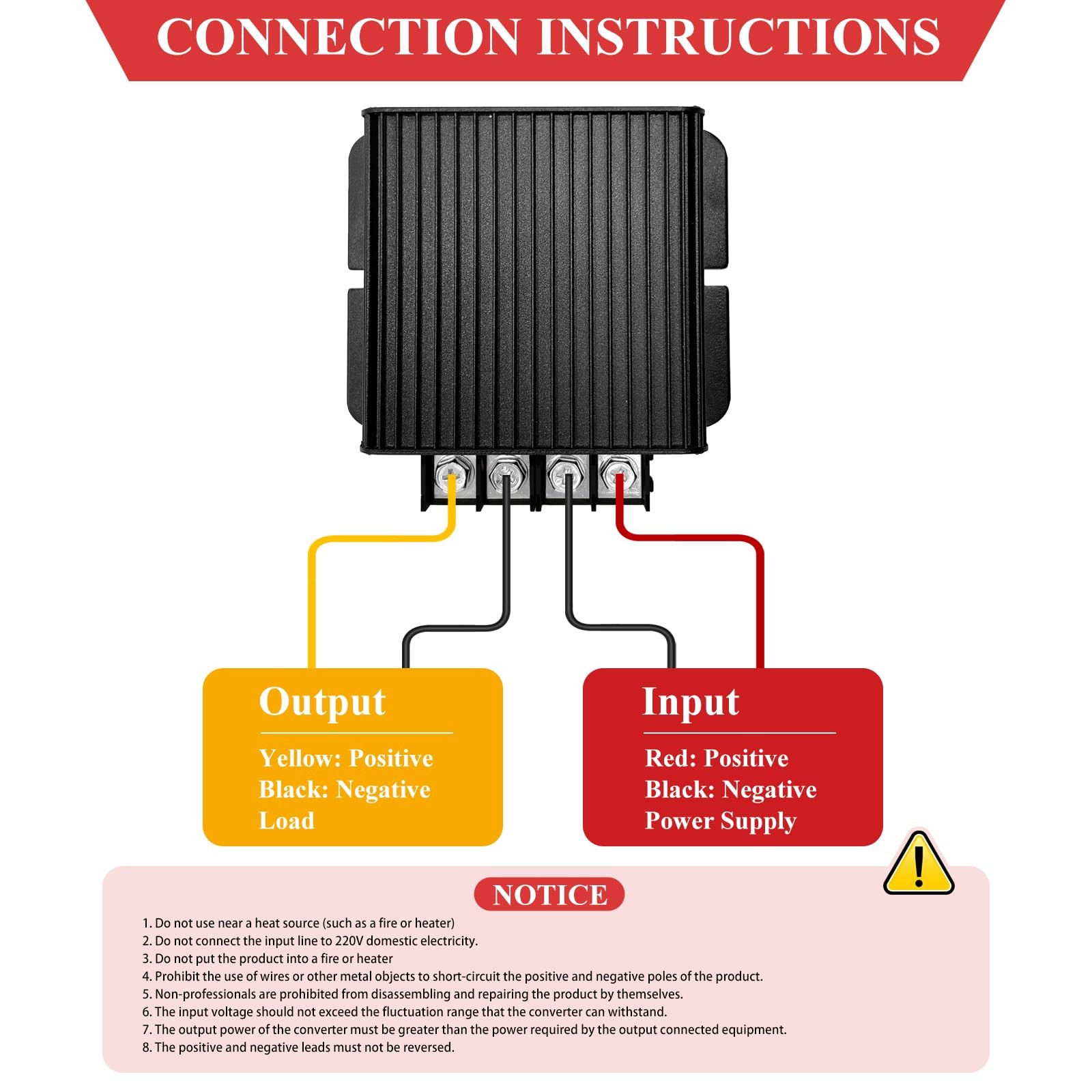 MZHOU UP-48V 10A 480W DC-DC Power Converter 12V/24V to 48V Step-Up for Solar/EV