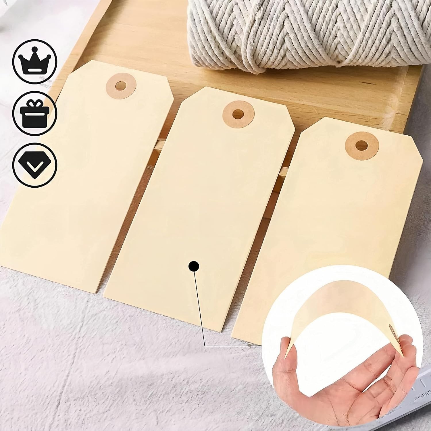 Blank Shipping Tags with Wire – 120 PCS 4 3/4″ X 2 3/8″ Manila Hang Tags for Inv