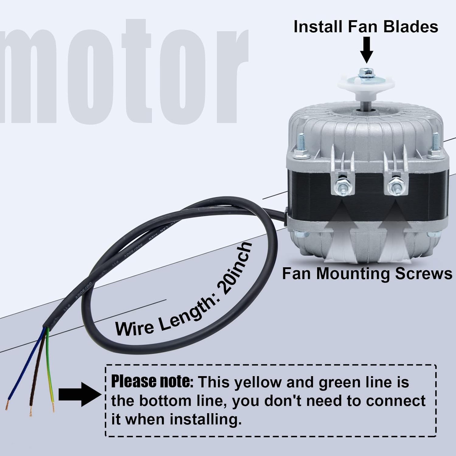 YZF18-25 Shaded Pole Motor, 120V 60HZ 18W 1.01A 1550 R/Min, with Single Phase, 4