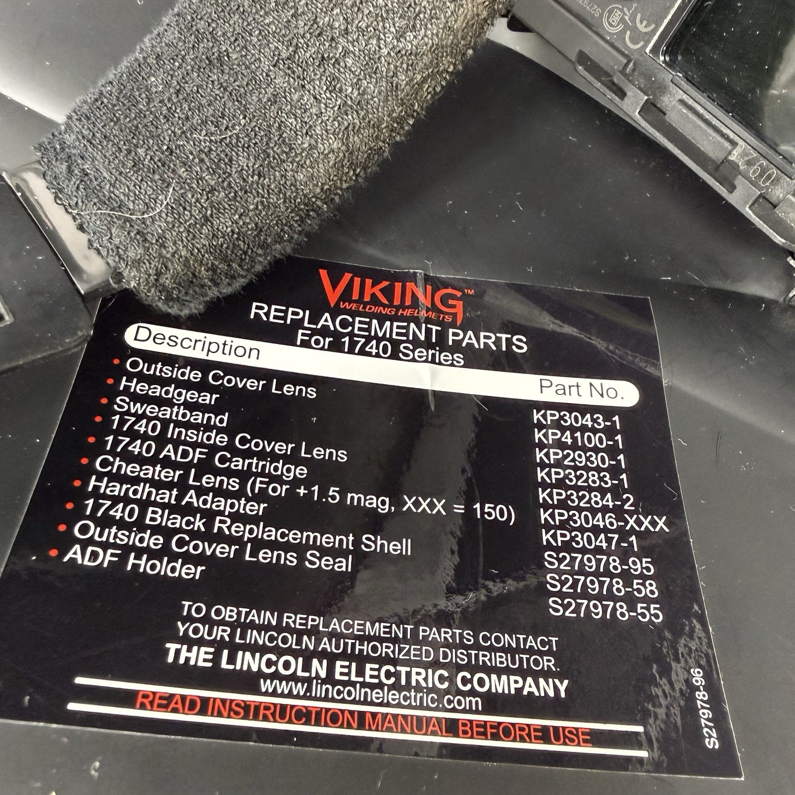 Lincoln Electric Viking 1740 Auto Darkening Welding Helmet ADF 4C Lens Shade9-13