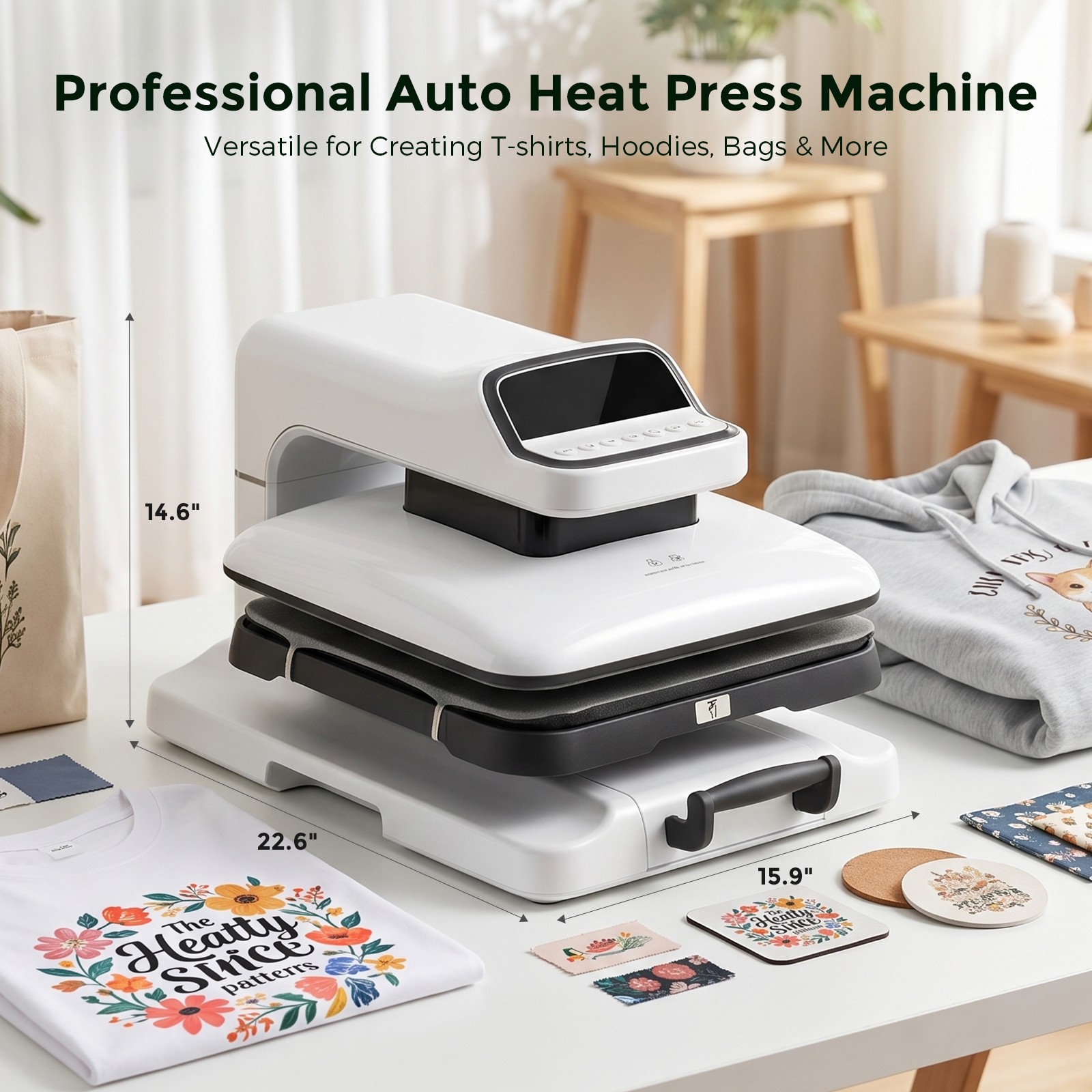 Cloudray 15″x15″ Automatic Heat Press Machine for T Shirts Sublimation DTF HTV