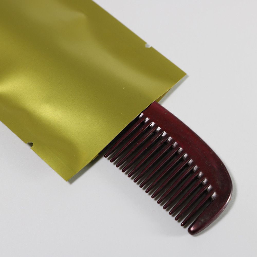 2.25×7.75in Foil Gold Tobacco Packing Heat Sealable Bag w/ Oval Window N02