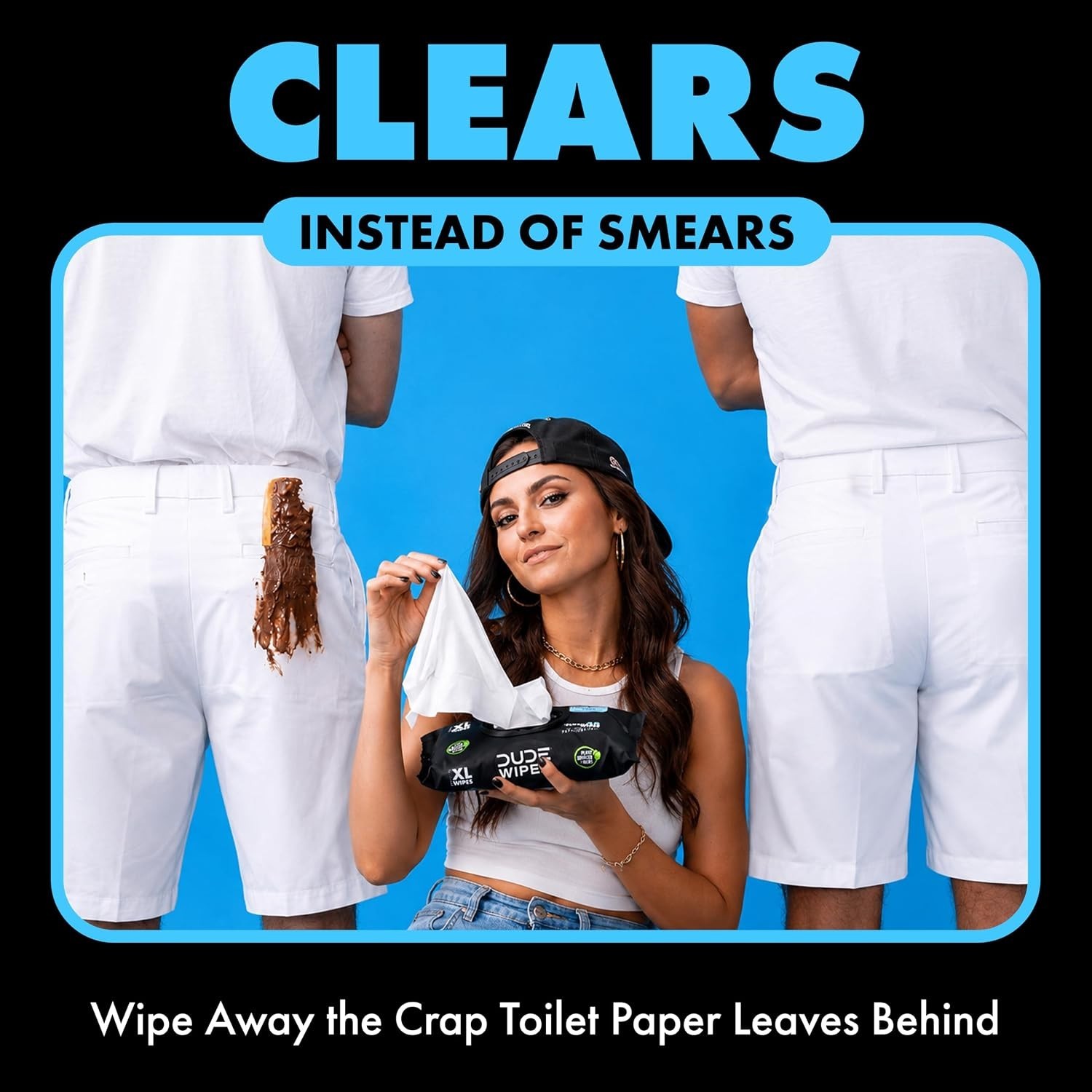 DUDE Wipes Unscented Flushable Wipes Extra-Large Adult Wet Wipes for Sensitive