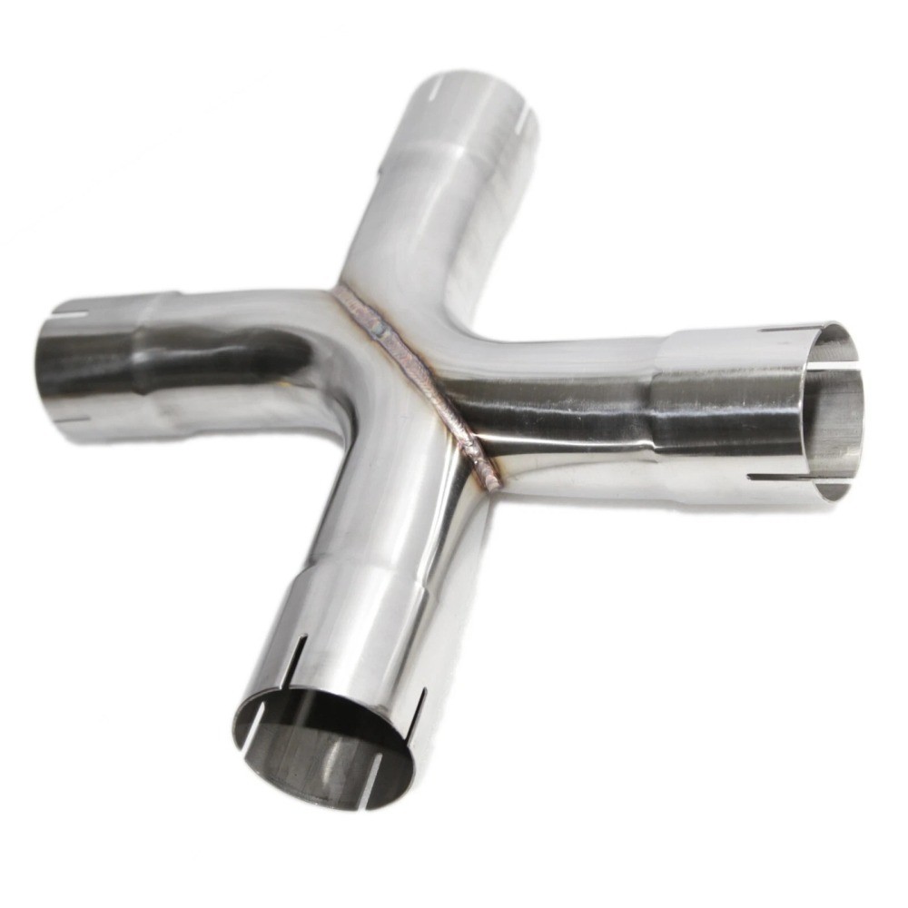 Exhaust X Pipe Universal Dual 2.5 in Inlet/Outlet, Stainless Steel Exhaust Pipe