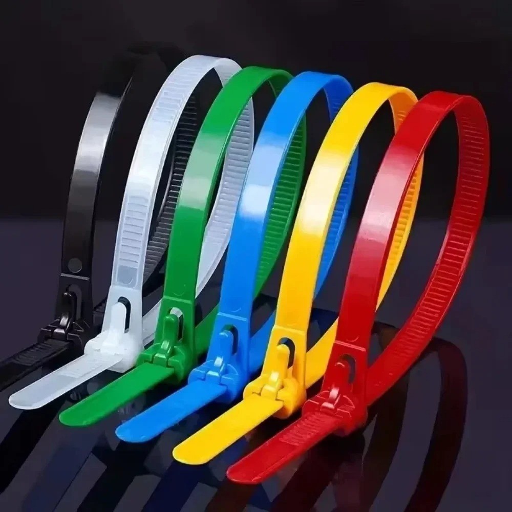 200PCS Reusable Cable Ties Multi-Color Adjustable Zip Straps for Home Office DIY