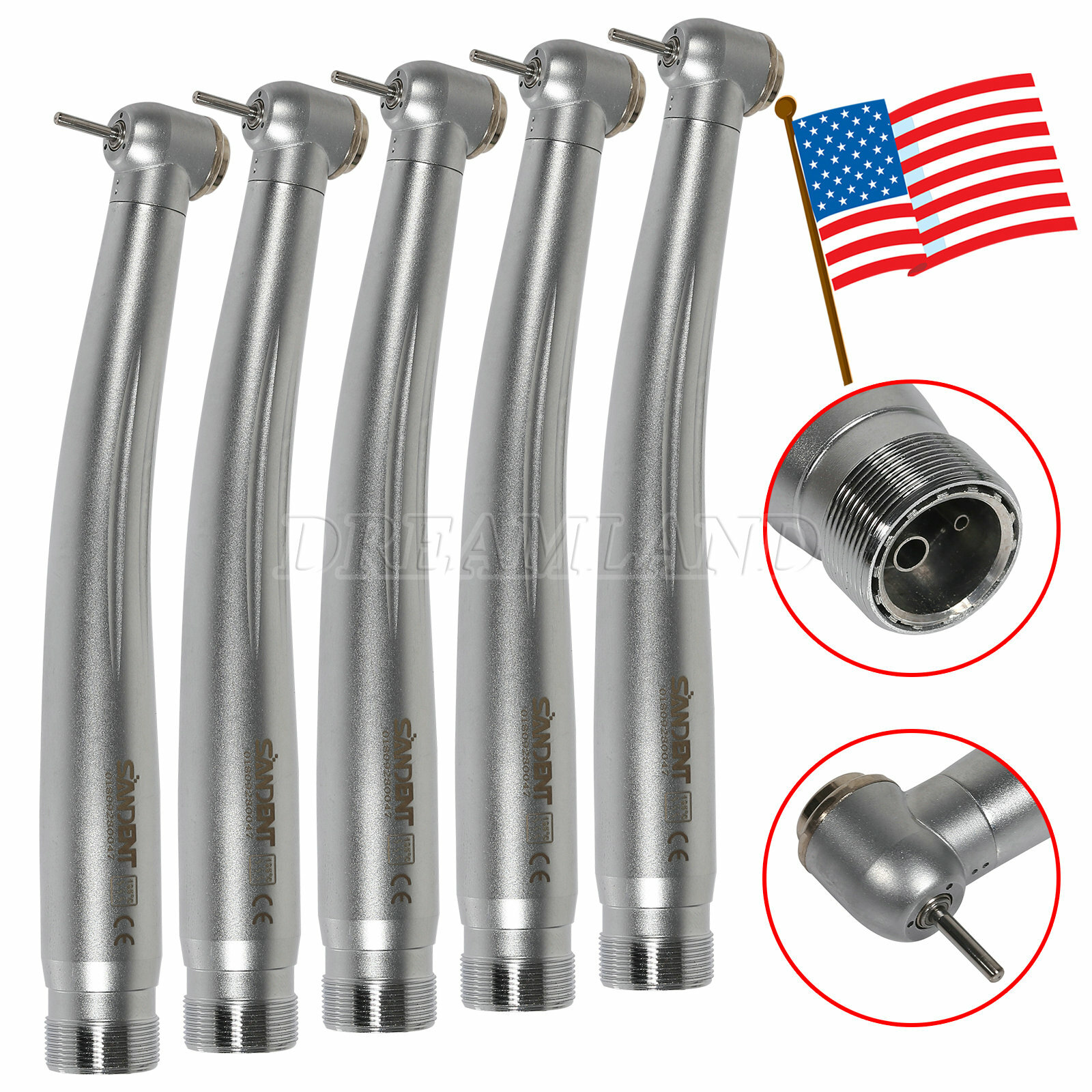 5PCS Estilo Dental NSK Pana Air Alta Velocidad Pieza de Mano 2 Agujeros Botón