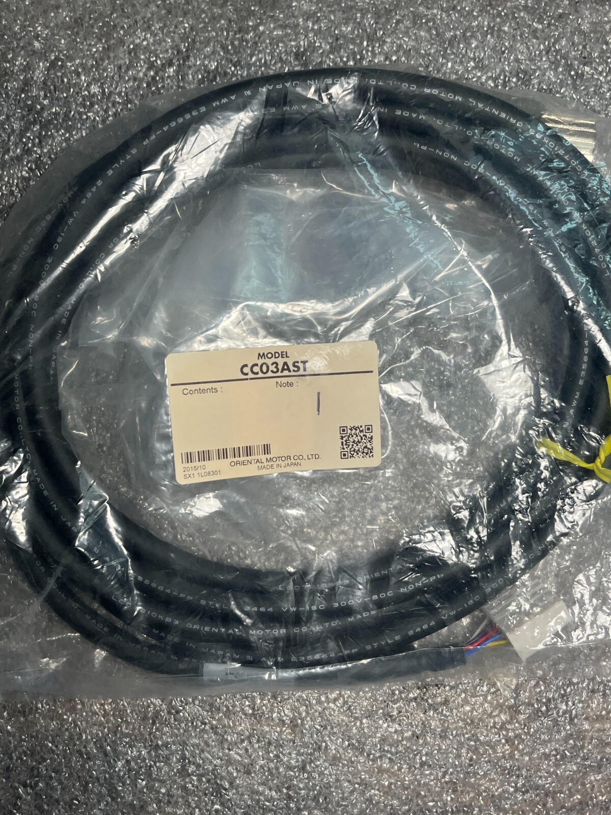 Oriental Item # CC03AST, Motor Cable for IP65 Rated Motor 9.8 ft (3m)